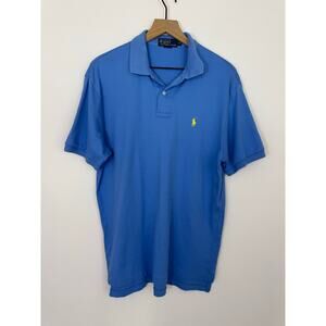 Polo Ralph Lauren Blue Polo Shirt Men’s Medium Yellow Pony Logo